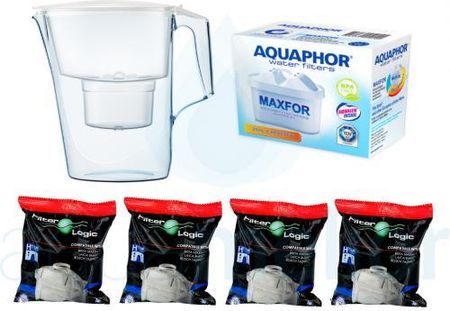 Aquaphor Time 2,5L Biały + 1szt B25 Maxfor + 4szt FilterLogic FL-402H