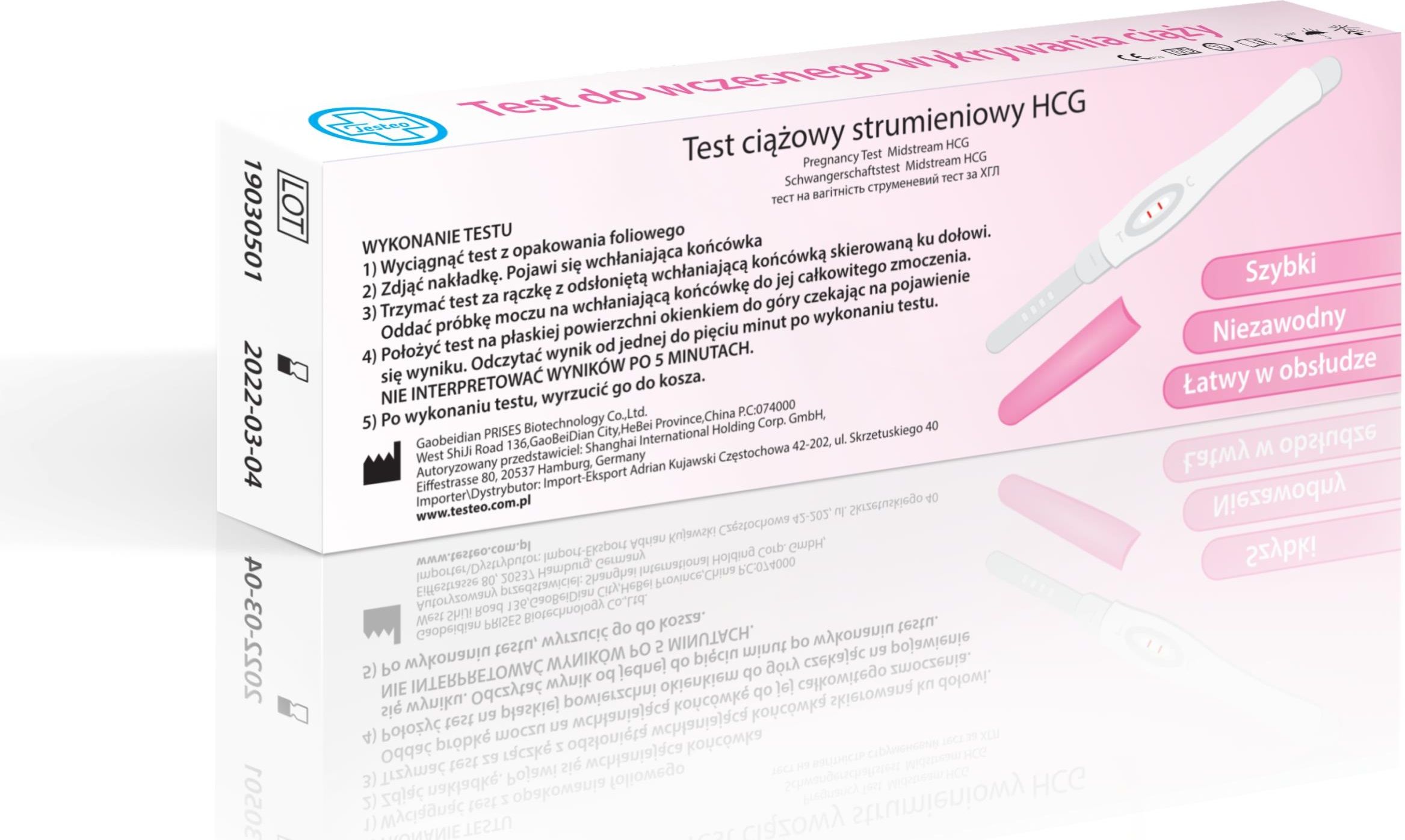 10X Strumieniowy Test Ciążowy Testeo Wczesna Ciąża