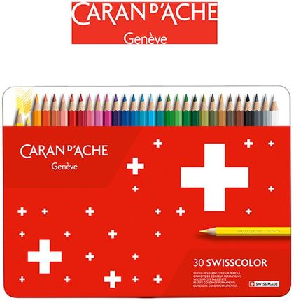 Kredki Caran d'Ache Swisscolor 30 kolorów metalowe opakowanie