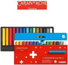 Zdjęcie Kredki CARAN DACHE akwarelowe woskowe Swisscolor kartonowe pudełko 15 szt. - Dzierżoniów