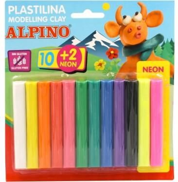 Plastelina Alpino 10 kolorów + 2 neonowe
