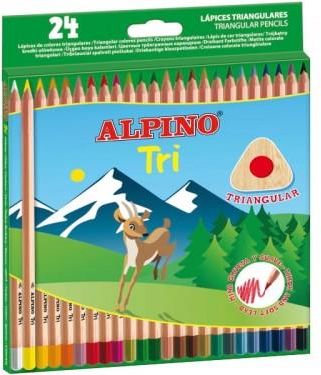 Kredki cedrowe Alpino TRI trójkątne 24 sztuki