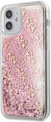 Guess 4G Liquid Glitter Etui iPhone 12 Mini różowy