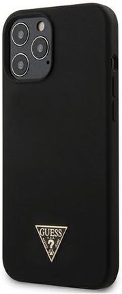 Guess GUHCP12LLSTMBK iPhone 12 Pro Max 6,7" black/czarny hardcase Silicone Triangle Logo