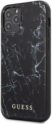 Guess Marble Etui iPhone 12 / iPhone 12 Pro czarny