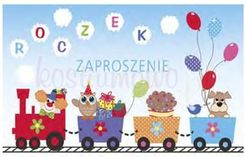 Kostiumowo Zaproszenia Roczek Pociąg Niebieskie 10Szt (D43E)