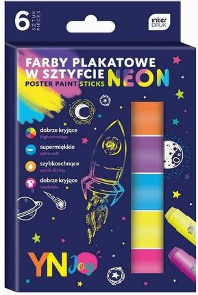 Farby plakatowe w sztyfcie Neon 6 kolorów