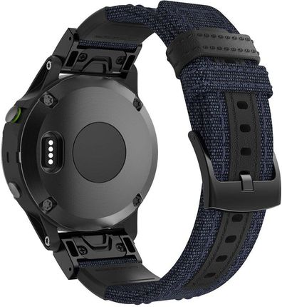 Xgsm Pasek Canvas+Leather do Garmin Fenix 5/6/6 Pro / Forerunner 935/945 Blue Niebieski