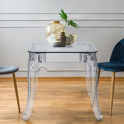 D2 Transparentny stół w stylu retro Ghost 62 ze szklanym blatem (5902385746861)
