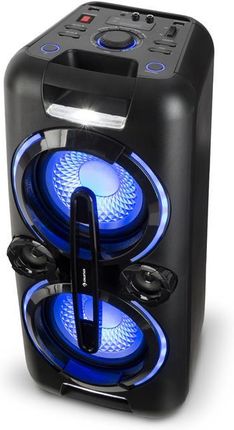 Auna Bazzter Zestaw audio na imprezy 2 x 50 W RMS akumulator BT USB MP3 AUX UKF LED mikrofon