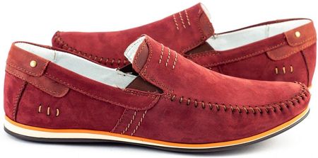 Mokasyny męskie skórzane 876 bordowe Bordo - zdjęcie 4