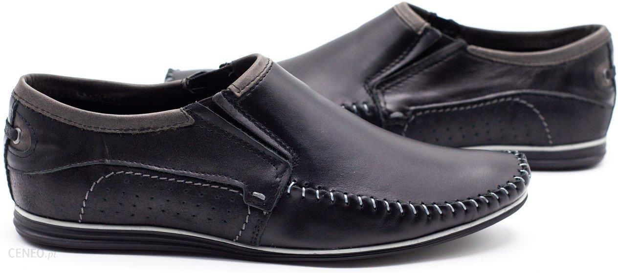 Skórzane buty męskie 847 czarne Czarny