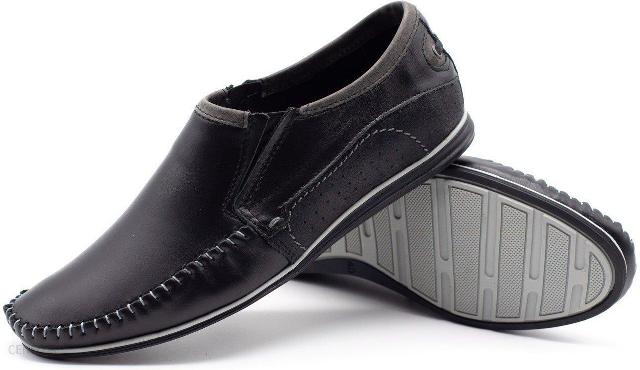 Skórzane buty męskie 847 czarne Czarny