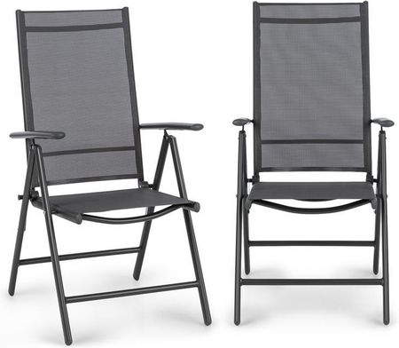 Blumfeldt Almeria, krzesło składane, zestaw 2 sztuk, 56,5 x 107 x 68 cm, ComfortMesh, antracytowe