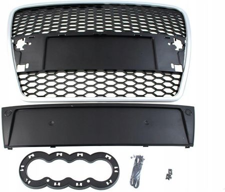 MTUNING_F GRILL AUDI A6 C6 RS-STYLE SILVER-BLACK (04-09)