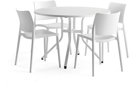 Aj Produkty Zestaw Mebli Various Rio Stół 4 Krzesła Biały