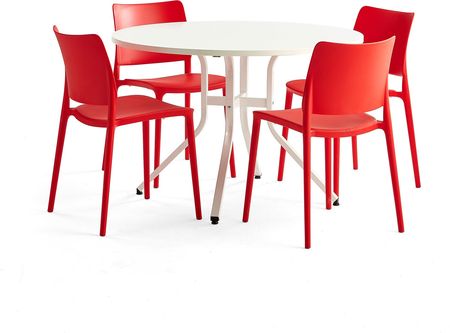 Aj Produkty Zestaw Mebli Various Rio Stół 4 Krzesła Czerwony