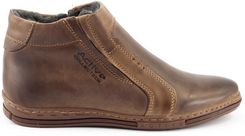 Buty męskie zimowe 381 brązowe Brąz