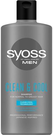 Syoss Szampon Z Mentolem Do Włosów Normalnych I Przetłuszczających Się Dla Mężczyzn Men Cool &  Clean Shampoo 440 ml