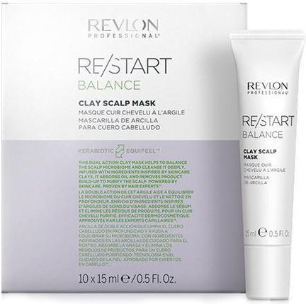 Revlon Professional Glinka Regulująca Do Skóry Głowy Restart Balance Clay Scalp Mask 10 x 15ml
