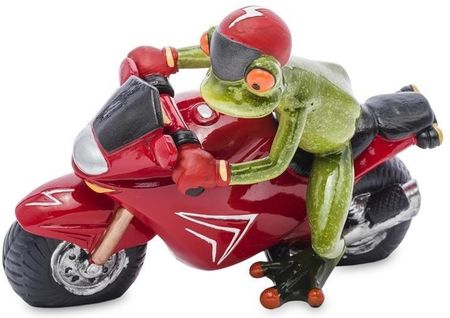 Pigmejka Figurka Żaba Motocyklista Na Motorze