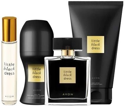 Avon Zestaw Little Black Dress Perfumy + Balsam + Antyperspirant + Perfumetka