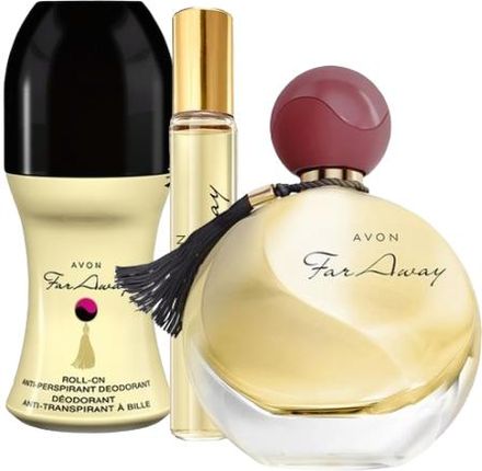 Avon Zestaw Far Away Perfumy + Antyperspirant + Perfumetka