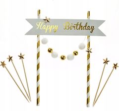 Zdjęcie Dekoracja tortu Happy Birthday topper na tort - Miłakowo