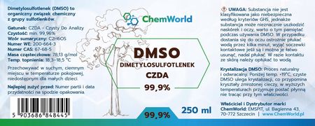 Tinktury, DMSO, Pryskyřice | DMSO 99,9% | 100 Ml A 300ml