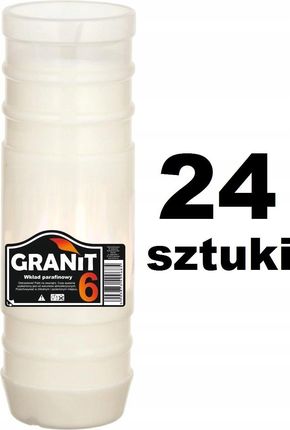 Wkład Parafinowy Do Zniczy 6DNI 20CM 24szt Granit