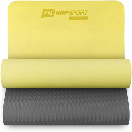 Hop-Sport Mata fitness TPE 0,6cm żółto/szara