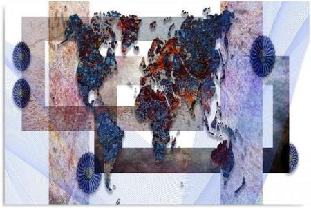 Canvas Obraz na płótnie Mapa świata abstrakcja 40x30