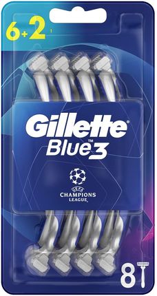 Gillette Blue3 Football Jednorazowa Maszynka Do Golenia Dla Mężczyzn 6+2 Sztuki 