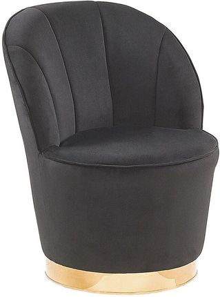 Beliani Fotel glam krzesło tapicerowane welurowe bez podłokietników czarny Alby
