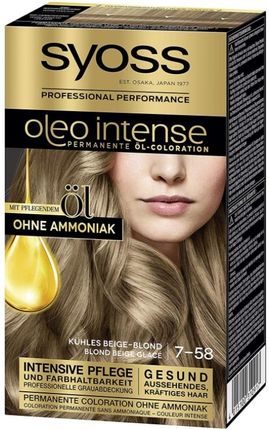 Syoss Oleo Intense farba do włosów trwale koloryzująca z olejkami 7-58 Beżowy Blond 115 ml