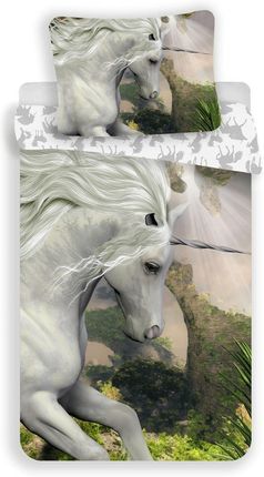 Dziecięca Pościel Bawełniana Unicorn White 140X200Cm 70X90Cm