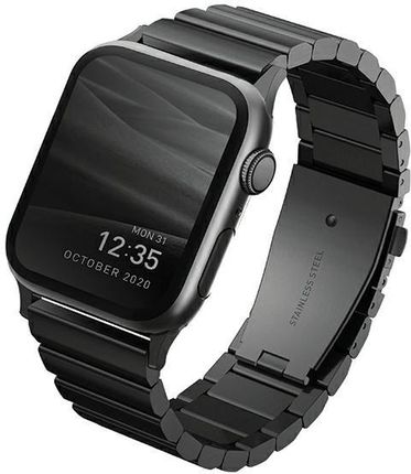 Uniq pasek Strova Apple Watch 42/44mm Stainless Steel czarny/midnight black (UNIQ285BLK)