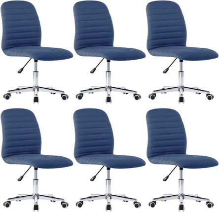 Krzesła Stołowe 6Szt Niebieskie Tapicerowane Tkaniną 13452-3056544