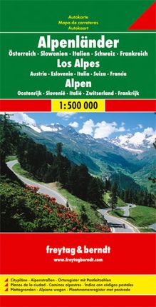 Alpy - Austria Słowenia Włochy Szwajcaria Francja mapa 1:500 000 Freytag & Berndt