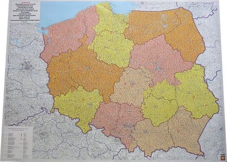 Polska mapa ścienna kody pocztowe ARKUSz 1: 700 000 Freytag & Berndt