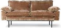 Hkliving Sofa Retro 2 Osobowa Aksamitny Sztruks W Kolorze Postarzanego Złota