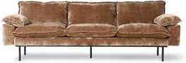 Hkliving Sofa Retro 4 Osobowa Aksamitny Sztruks W Kolorze Postarzanego Złota