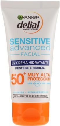 Garnier Przeciwsłoneczny Krem Do Twarzy Spf 50+ Delial Ambre Solaire Sensitive Advanced Face Cream Spf50+ 50Ml