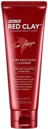 Missha Oczyszczająca Pianka Do Twarzy Z Czerwoną Glinką Amazon Red Clay Pore Pack Foam Cleanser 120Ml