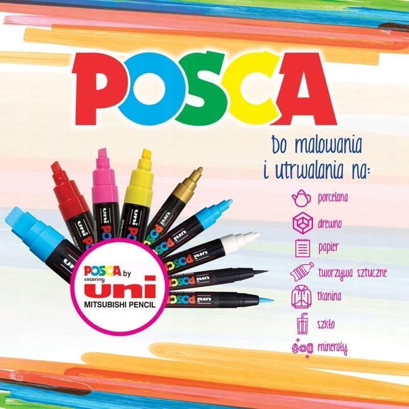Uni Posca Zestaw Markerów Do Szkła Itp Pc-1M 7 Kol - zdjęcie 2 Uni Posca Zestaw Markerów Do Szkła Itp Pc-1M 7 Kol