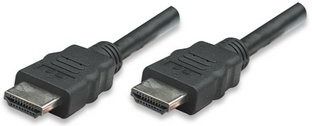 Manhattan Kabel monitorowy HDMI/HDMI 1.4 Ethernet 1m czarny niklowane złącza