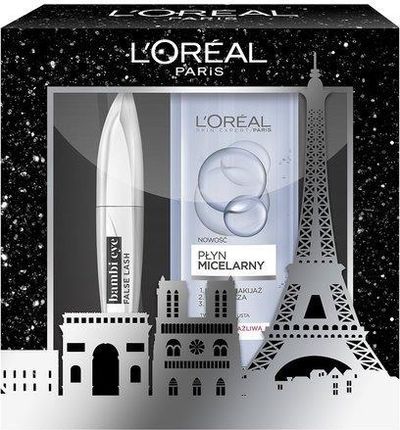 L'Oreal Make-Up zestaw False Lash Bambi Eye tusz do rzęs Black 8.9ml + płyn micelarny 400ml