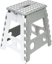 jakie Taborety i stołki wybrać - Ravi Krzesło składane Alex 39 CM Szaro Białe - Biały || Szary