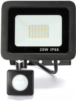 Syntron Naświetlacz LED 20W z czujnikiem halogen barwa biała neutralna Biała Neutralna 20W