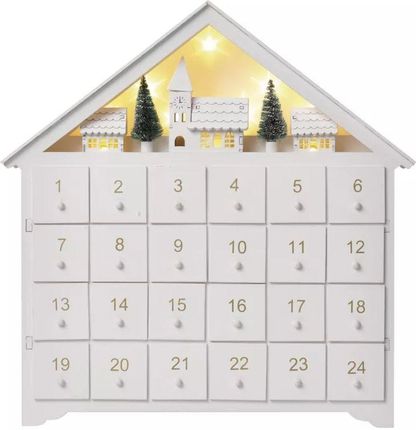 EMOS kalendarz adwentowy LED 33x35 cm, ciepły biały